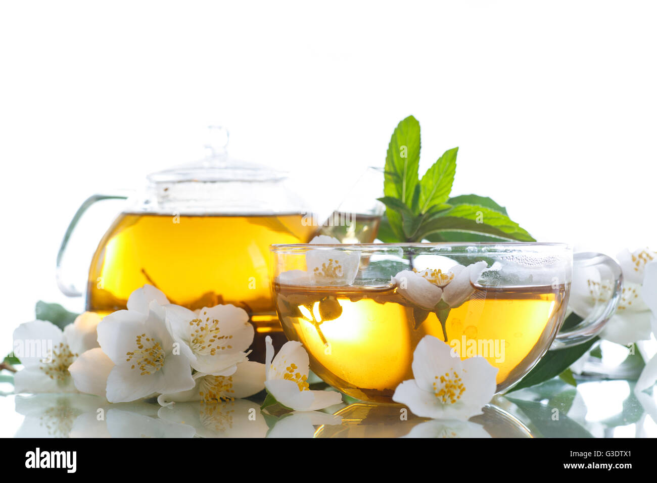 jasmine tea in a teapot Stock Photo Alamy