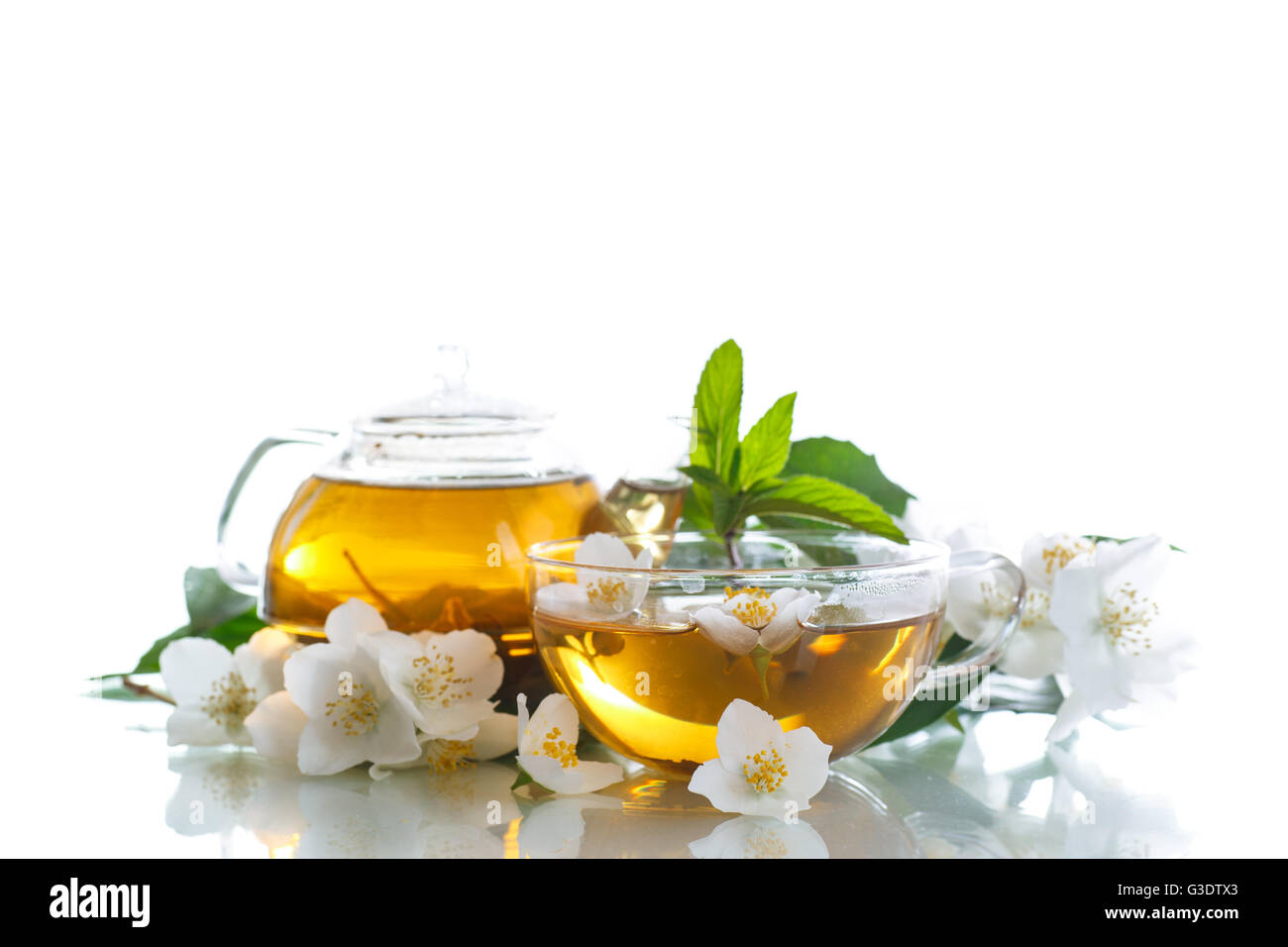 jasmine tea in a teapot Stock Photo Alamy