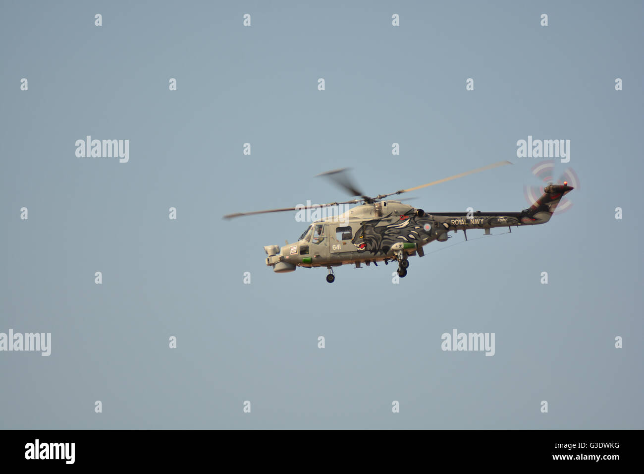 airshow southport helicopter military tattoo military helicopter aircraft  black cats lynx helicopter good morning vietnam Stock Photo - Alamy