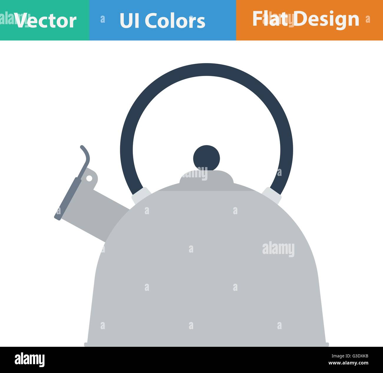 Kitchen kettle icon. Flat design. Vector illustration Stock Vector ...