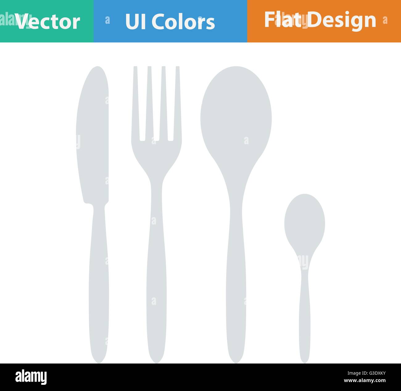 Silverware set icon. Flat design. Vector illustration Stock Vector ...