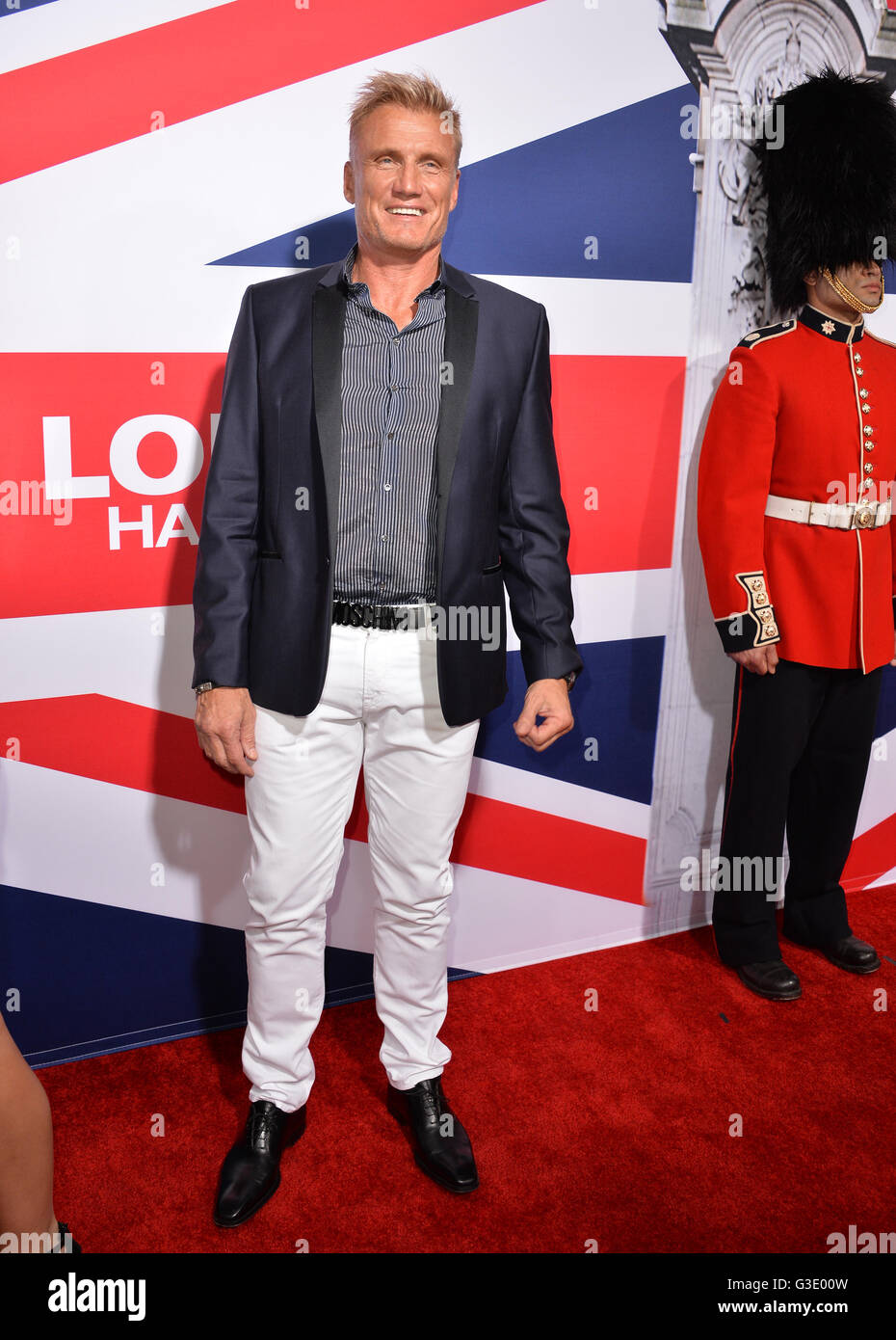 LOS ANGELES, CA - MARCH 1, 2016: Actor Dolph Lundgren at the Los Angeles premiere of 'London Has Fallen' at the Cinerama Dome, Hollywood. Stock Photo
