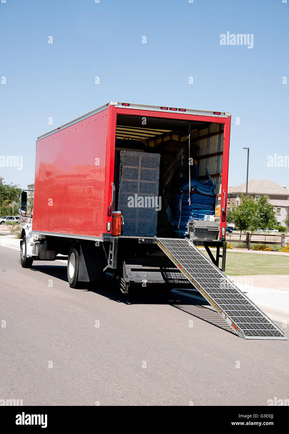 Moving storage truck van Stock Photo