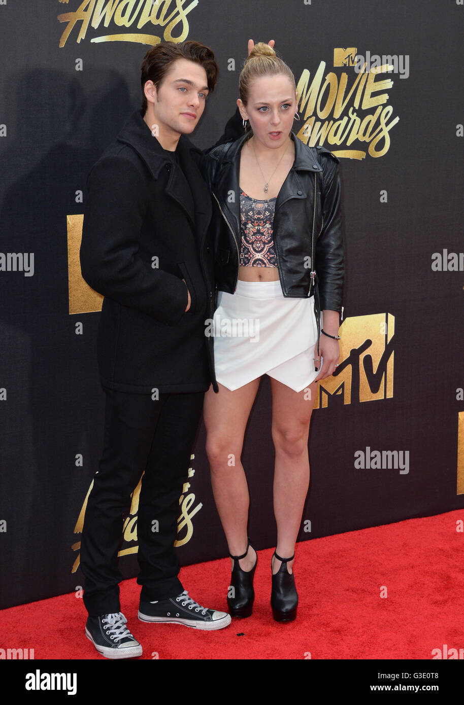 BURBANK, CA. April 9, 2016: Dylan Sprayberry & Ellery Sprayberry at the 2016 MTV Movie Awards at Warner Bros Studios. Stock Photo