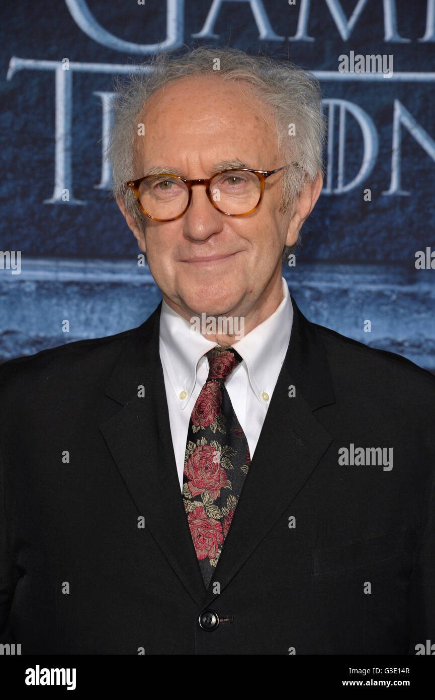 LOS ANGELES, CA. April 10, 2016: Actor Jonathan Pryce at the season 6 premiere of Game of Thrones at the TCL Chinese Theatre, Hollywood. Stock Photo