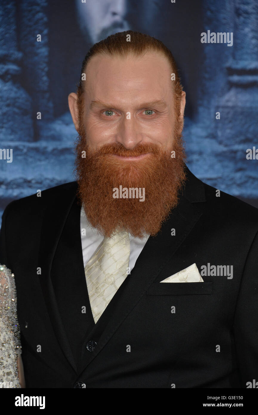 LOS ANGELES, CA. April 10, 2016: Actor Kristofer Hivju at the season 6  premiere of Game of Thrones at the TCL Chinese Theatre, Hollywood Stock  Photo - Alamy