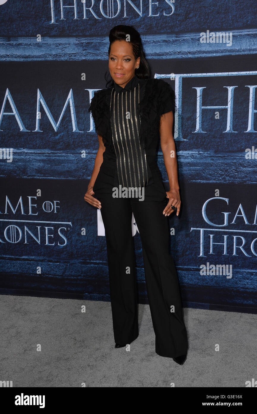 LOS ANGELES, CA. April 10, 2016: Actress Regina King at the season 6 premiere of Game of Thrones at the TCL Chinese Theatre, Hollywood. Stock Photo