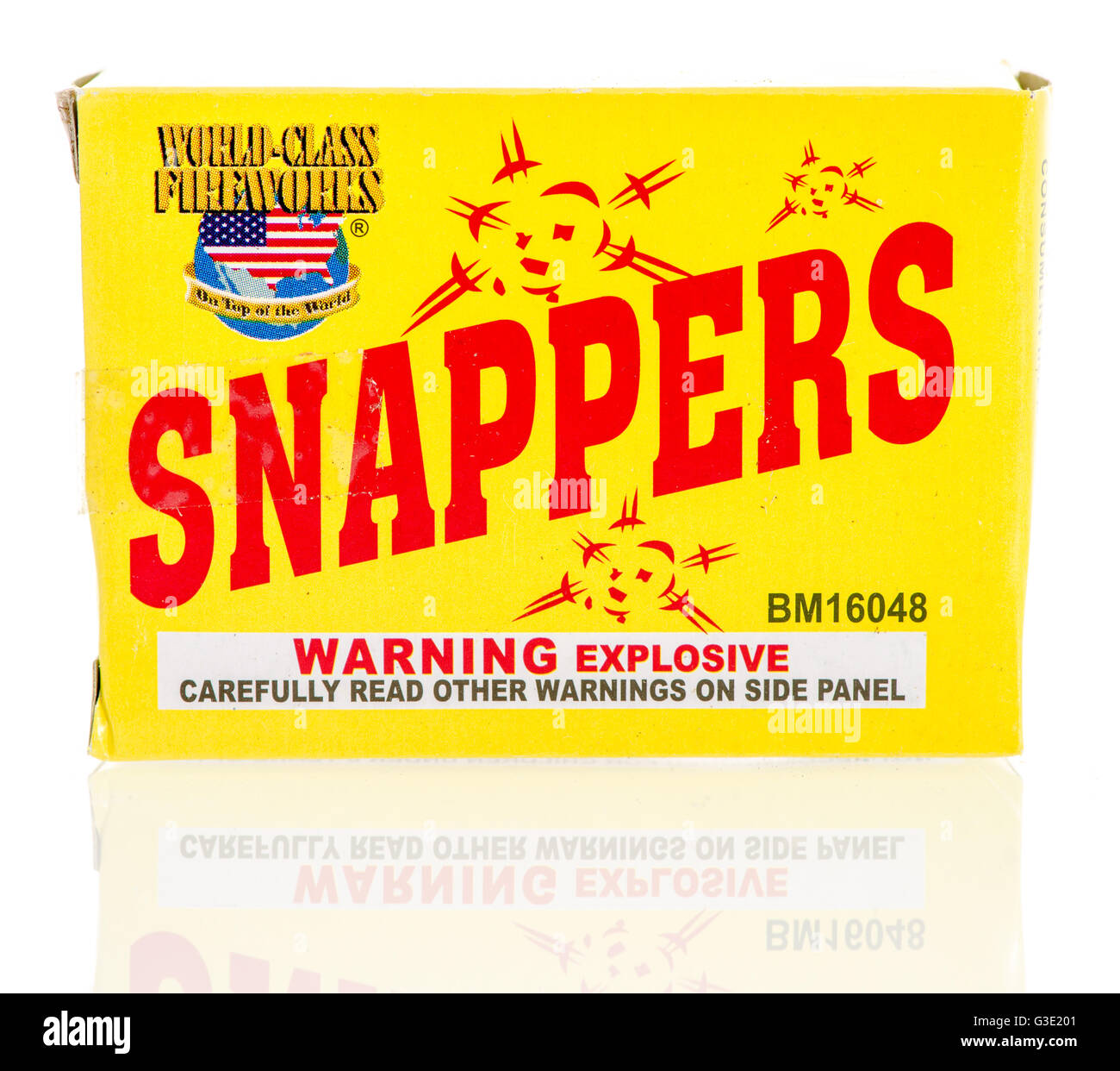 Winneconne, WI - 8 June 2016:  World class snapperss firecrackers on an isolated background Stock Photo
