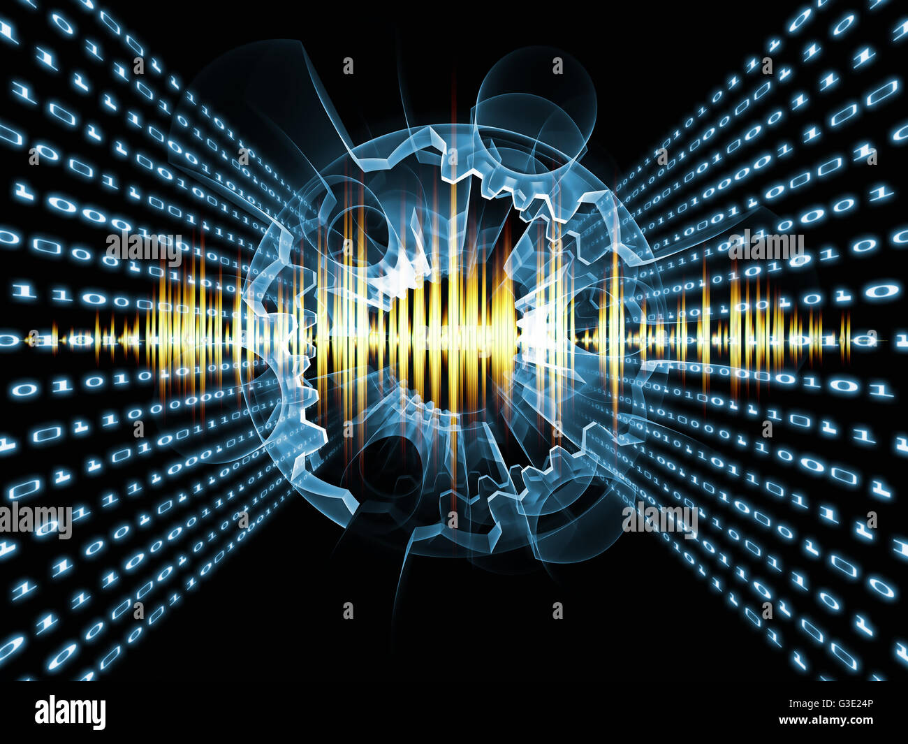 Gears of Code series. Background design of digits and fractal gears on ...