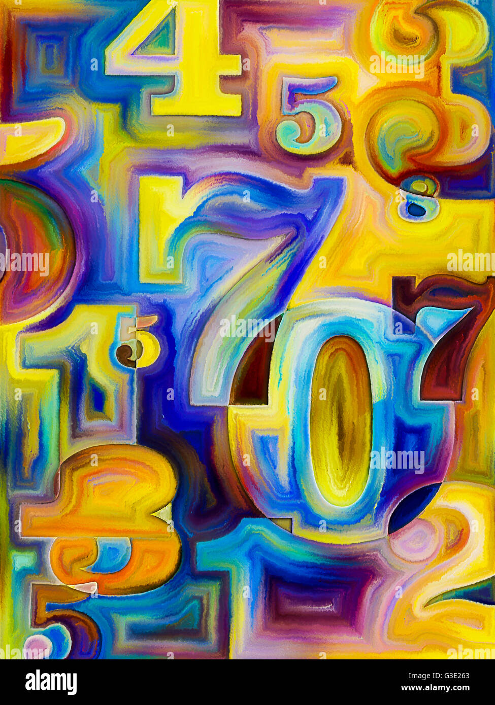 Decimal Paint series. Composition of painted decimal digits suitable as ...