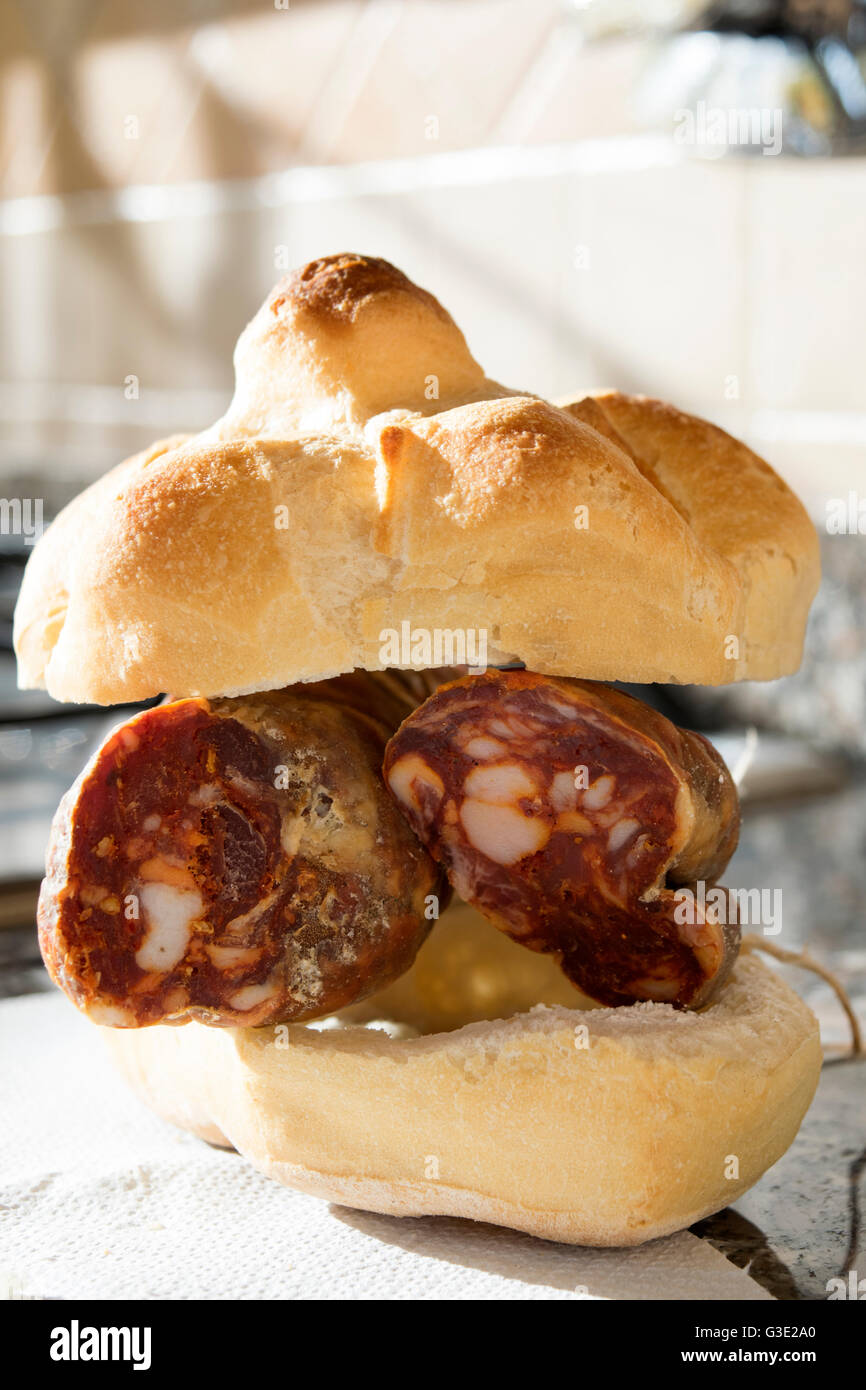 soppressata traditional calabrese salami Stock Photo Alamy
