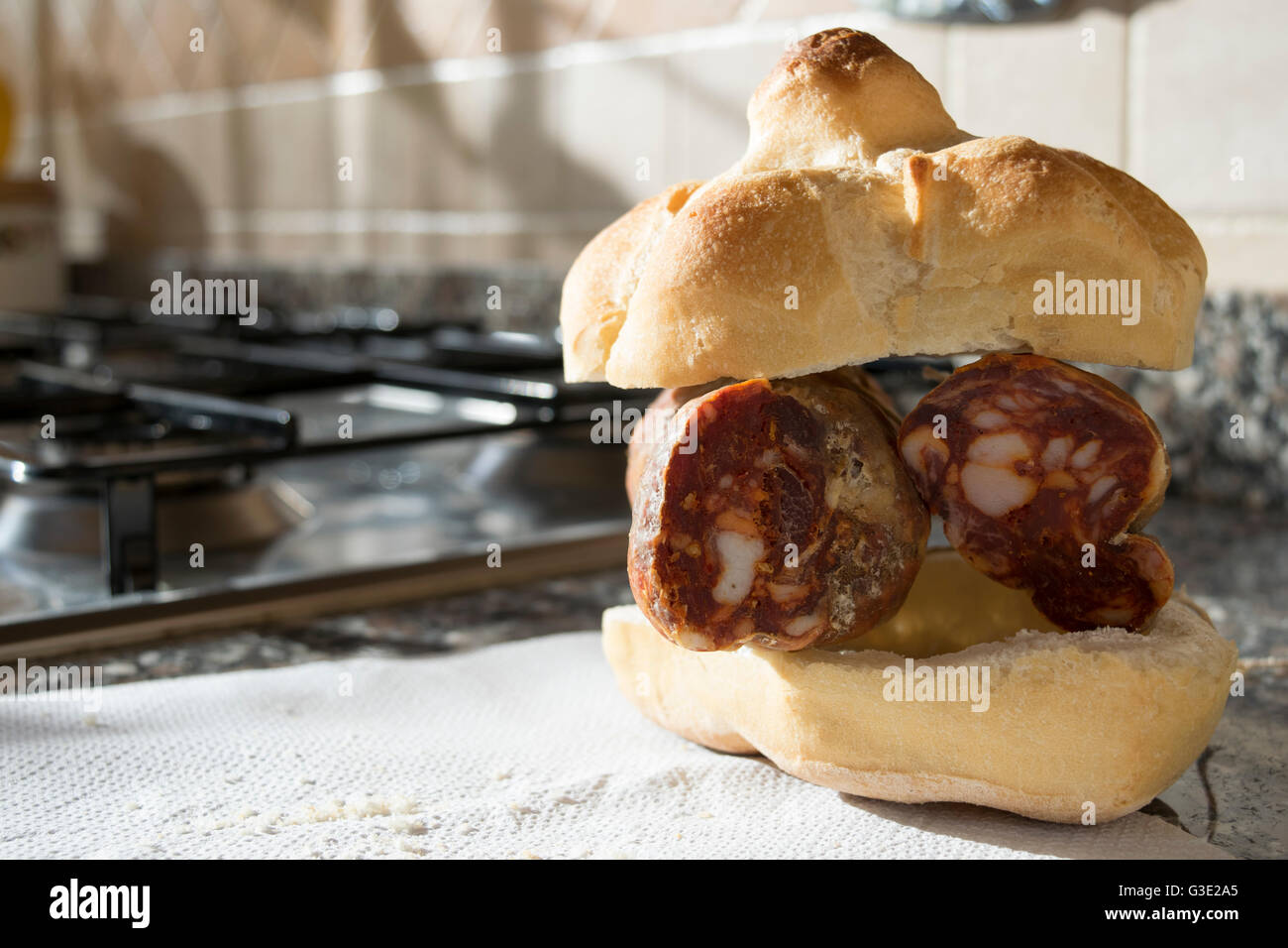 soppressata traditional calabrese salami Stock Photo Alamy