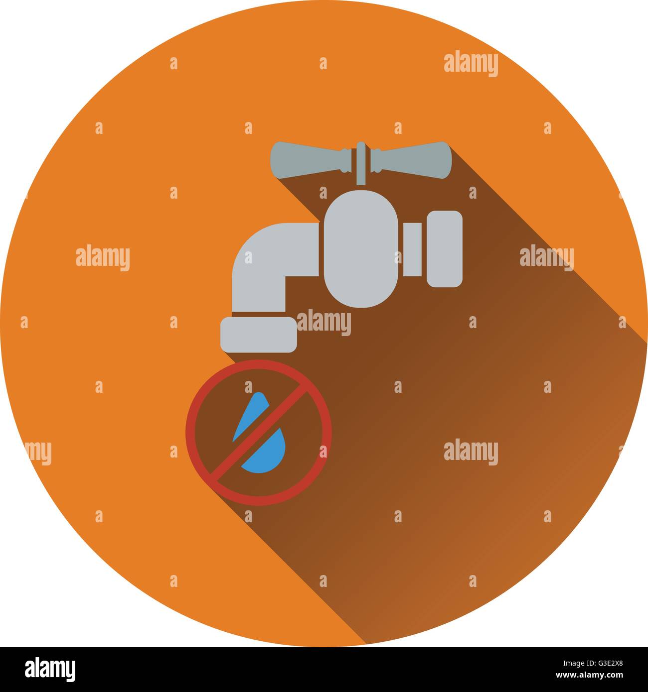 Water faucet with dropping water icon. Flat design. Vector illustration ...