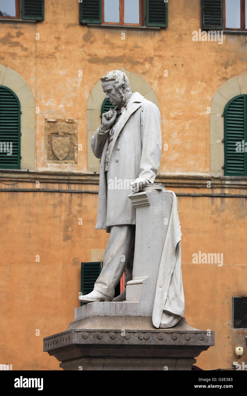 Statue of an intellectual in Holy Spirit square of Florence, Italy Stock Photo