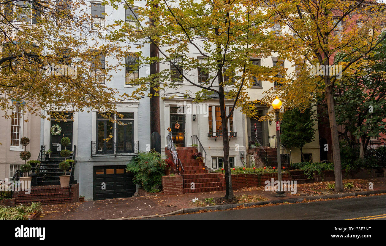 A row of houses In the district of Washington DC during