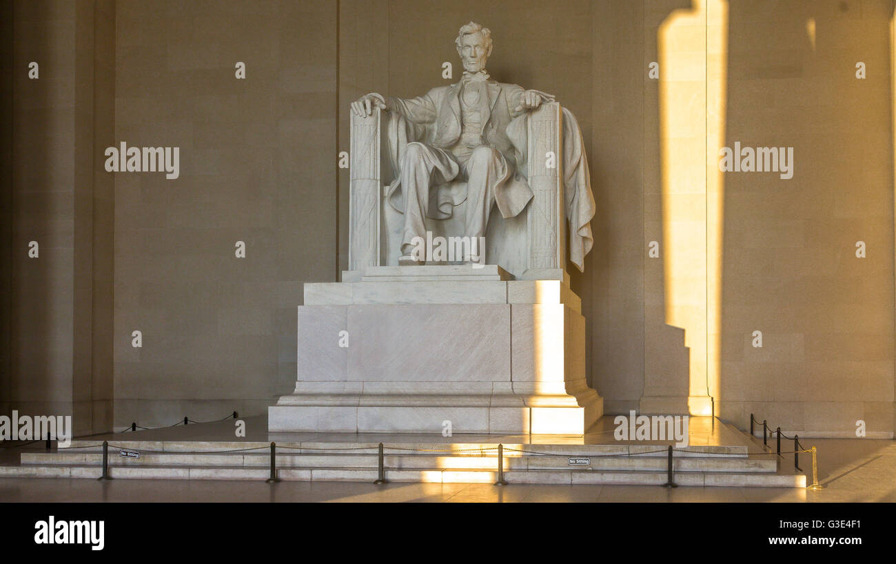 Statue Of Abraham Lincoln ,Lincoln Memorial Washington DC Stock Photo