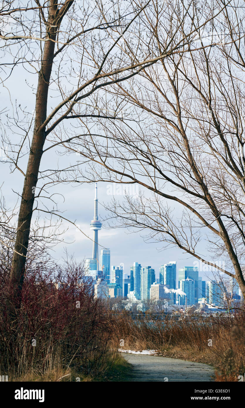 View of downtown Toronto from Tommy Thompson Park; Toronto, Ontario