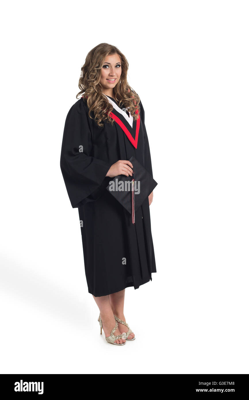 Young graduating woman; Edmonton, Alberta, Canada Stock Photo