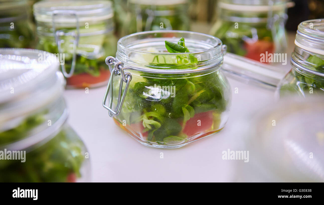 Download Vegetable Salad In Glass Jar On White Background Stock Photo Alamy Yellowimages Mockups