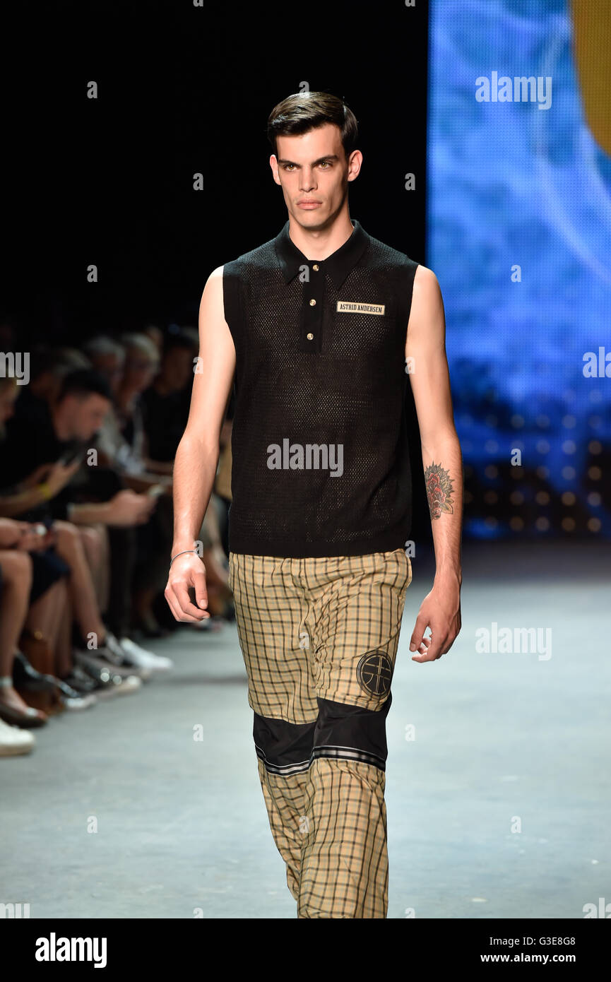 Models on the catwalk during the Astrid Andersen, London Collections Men  SS17 show at the Topshop Show Space Ambika P3, London Stock Photo - Alamy