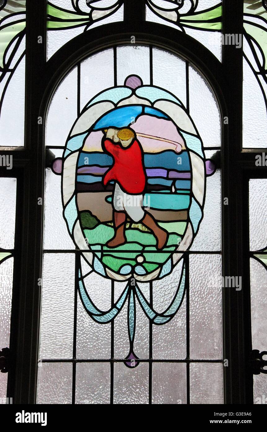 Stained glass window at Victoria Baths in Manchester Stock Photo Alamy