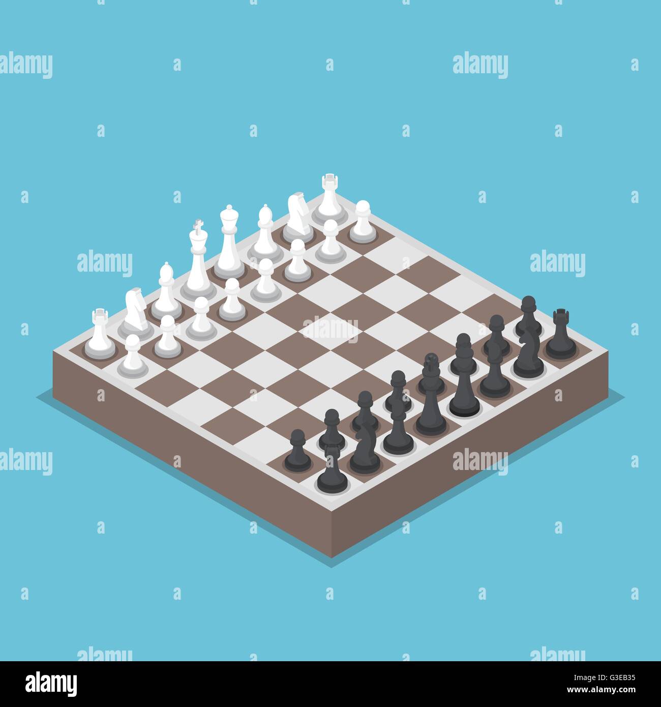 Angry king standing on a large chessboard and considering his next move in  a chess game, vector cartoon illustration on a white background Stock  Vector