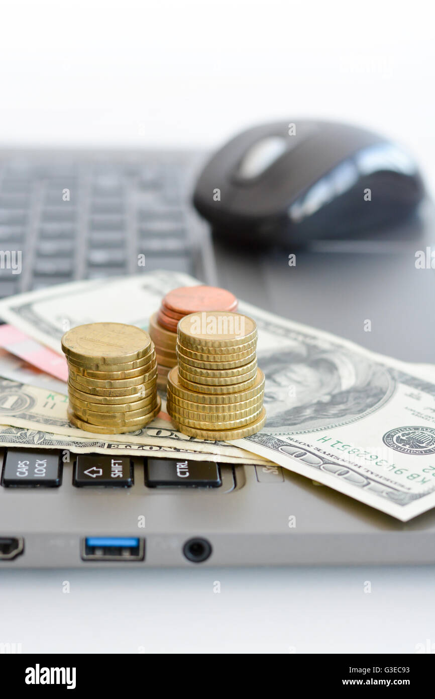Make money online using internet tools Stock Photo