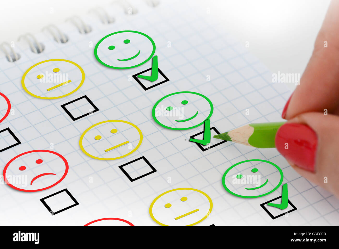 Customer satisfaction survey or questionnaire Stock Photo