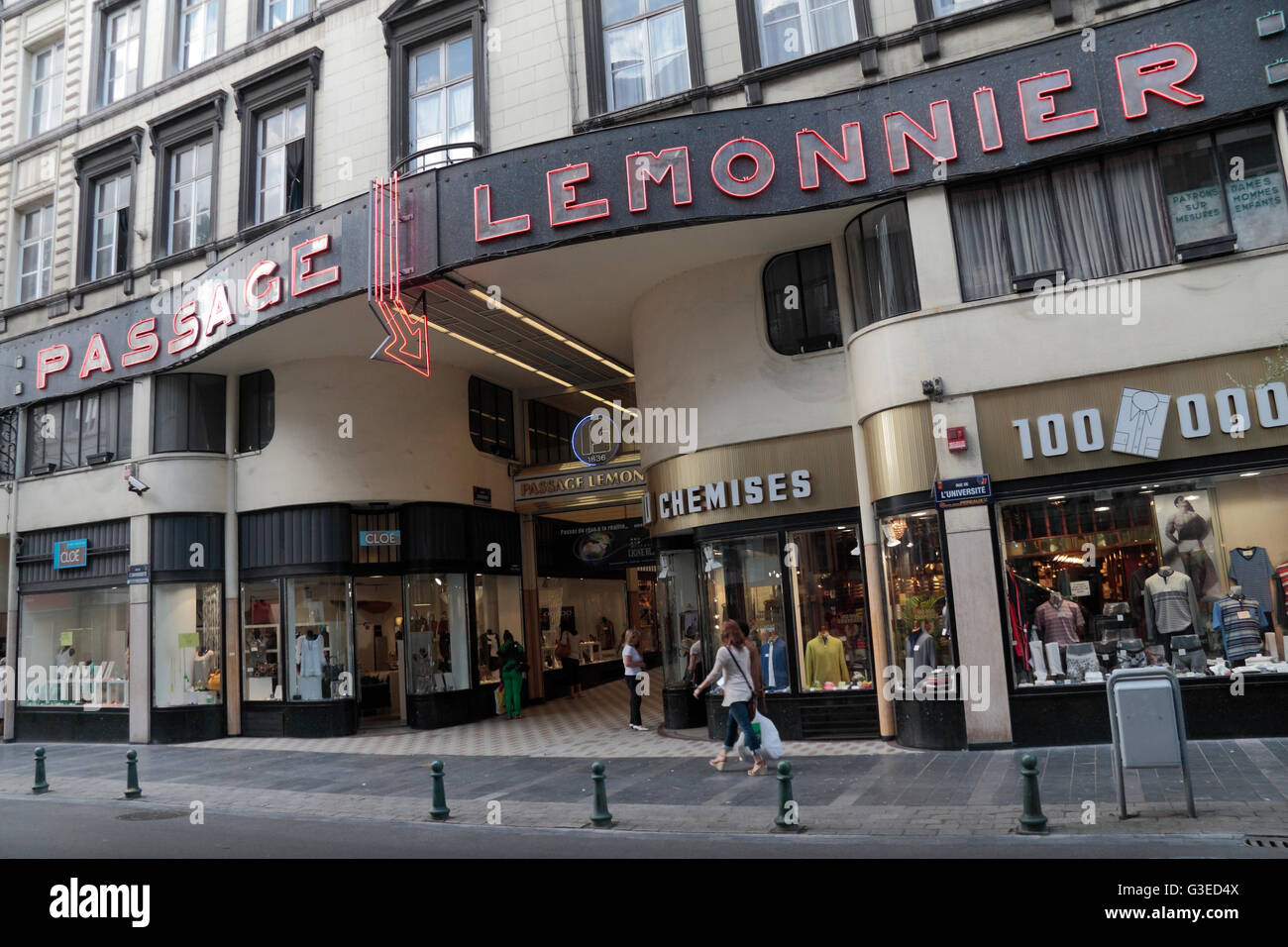 The Rue Vinâve d'Île entrance to Passage Lemonnier shopping arcade in  Liege, Belgium Stock Photo - Alamy