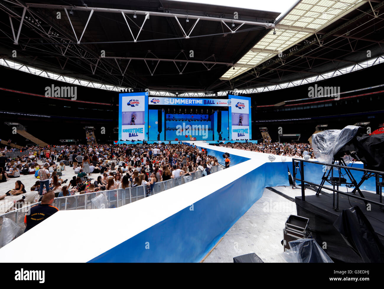 The empty stage prior to Capital FM's Summertime Ball with Vodafone held at  Wembley Stadium, London Stock Photo - Alamy