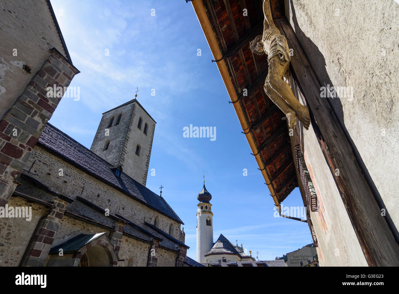 church St. Michaels, church Stiftskirche, crucifix, Italy, Bozen (Südtirol), South Tyrol, Alto Adige, , Innichen (San Candido) Stock Photo