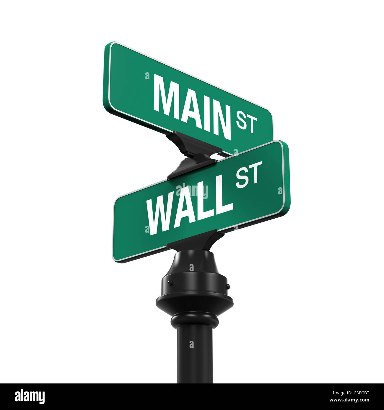 Direction Sign of Main Street and Wall Street Stock Photo Alamy