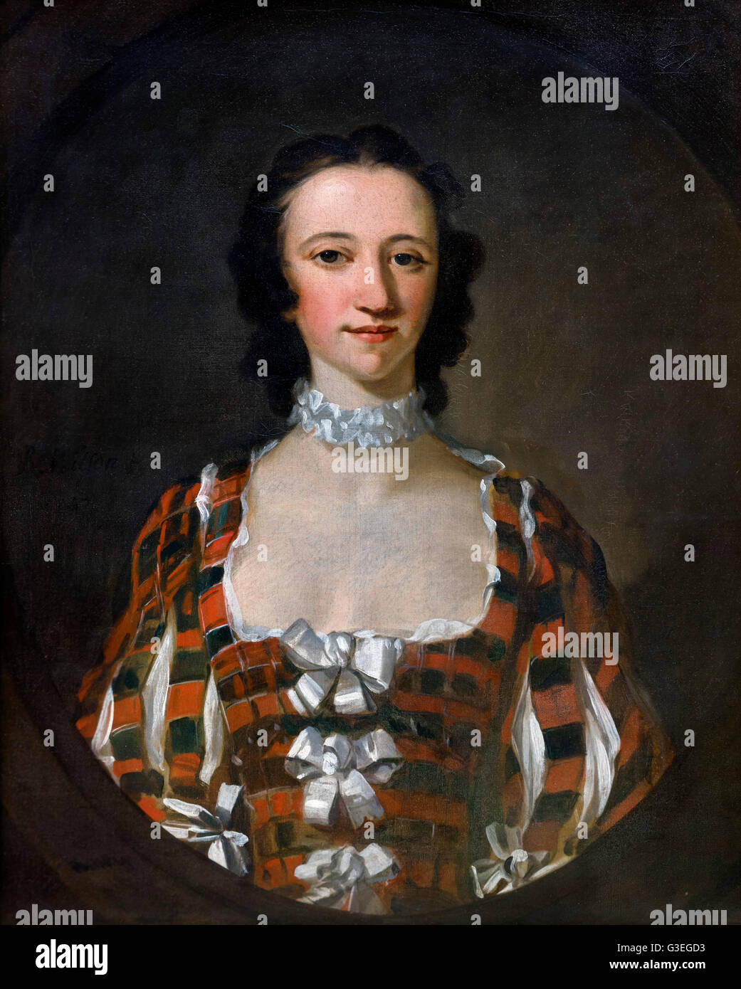 Flora Macdonald (1722-1790), the Jacobite heroine famed for helping in the escape of Bonnie Prince Charlie on the Isle of Sky in 1746 . Portrait by Richard Wilson, 1747. Stock Photo