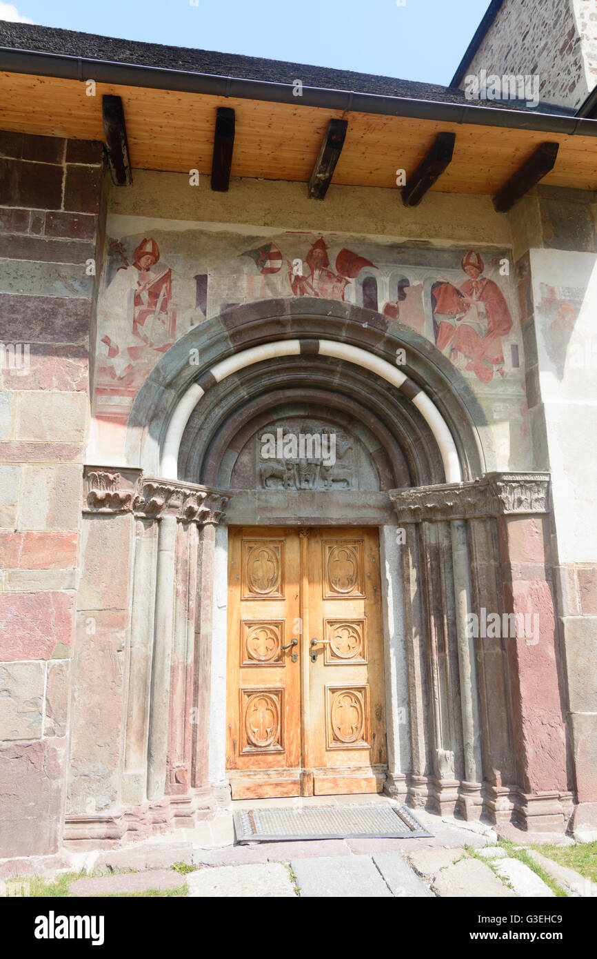 church Stiftskirche: portal, Italy, Bozen (Südtirol), South Tyrol, Alto Adige, , Innichen (San Candido) Stock Photo