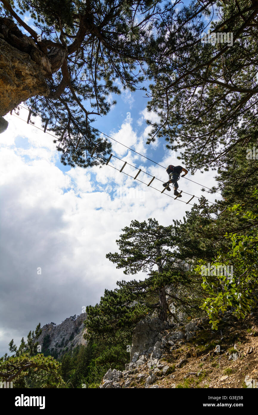 via ferrata Gebirgsvereinssteig rope bridge, Austria, Niederösterreich