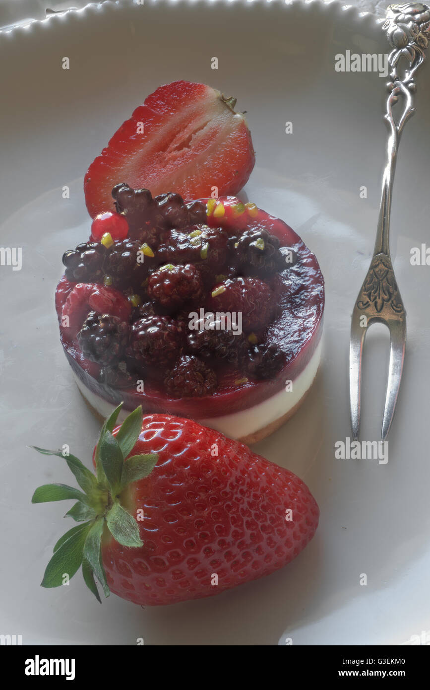 A fruit tart with strawberries Stock Photo