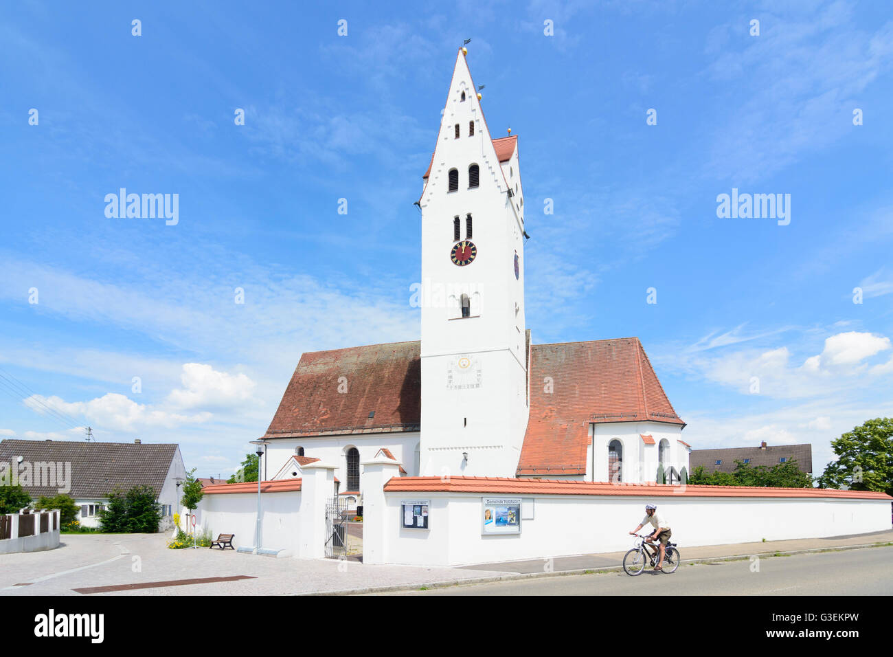 church Kirche St. Martin, Germany, Bayern, Bavaria, Schwaben, Swabia, Holzheim (bei Dillingen an der Donau) Stock Photo