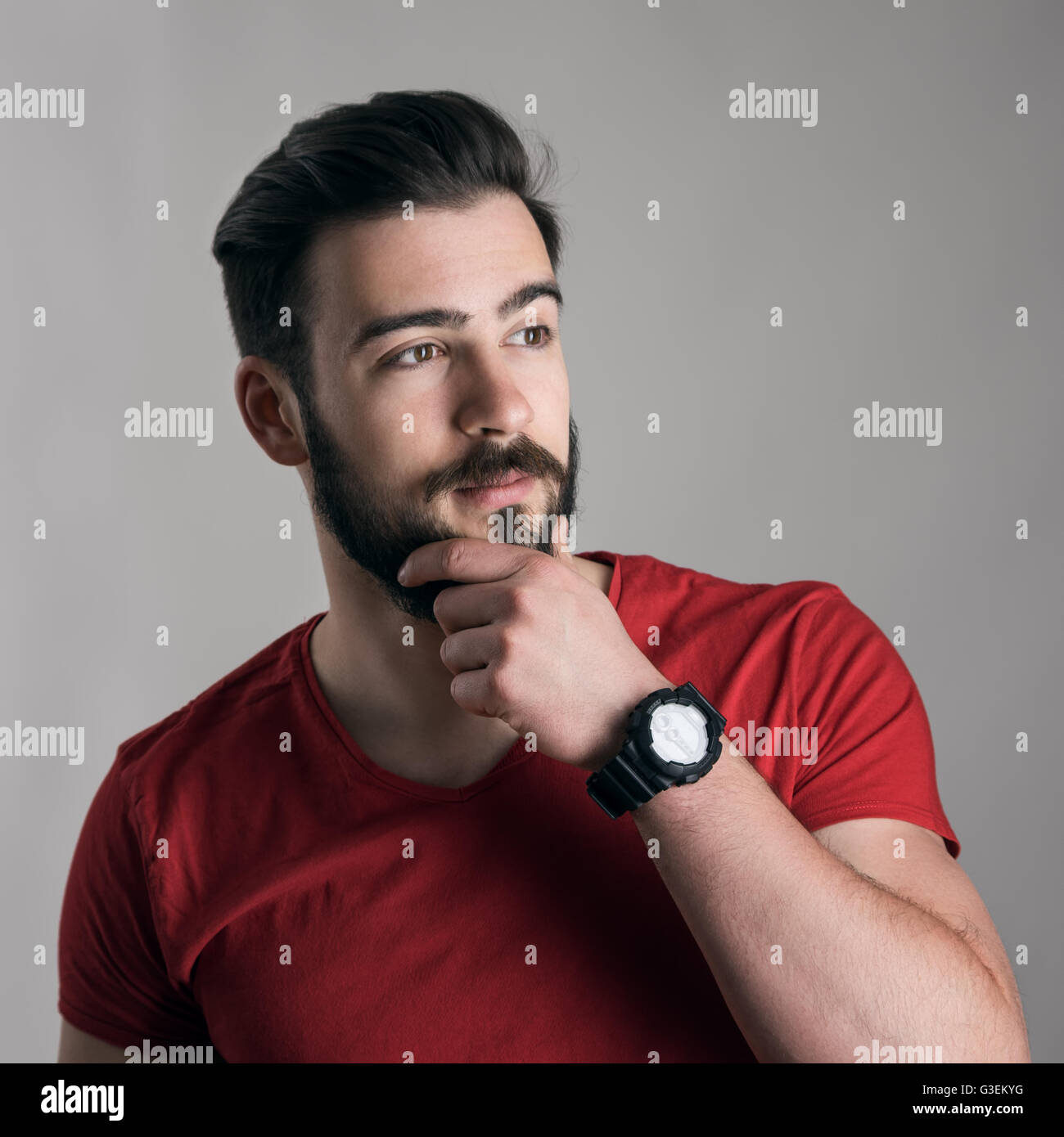 Chin touching hi-res stock photography and images - Alamy
