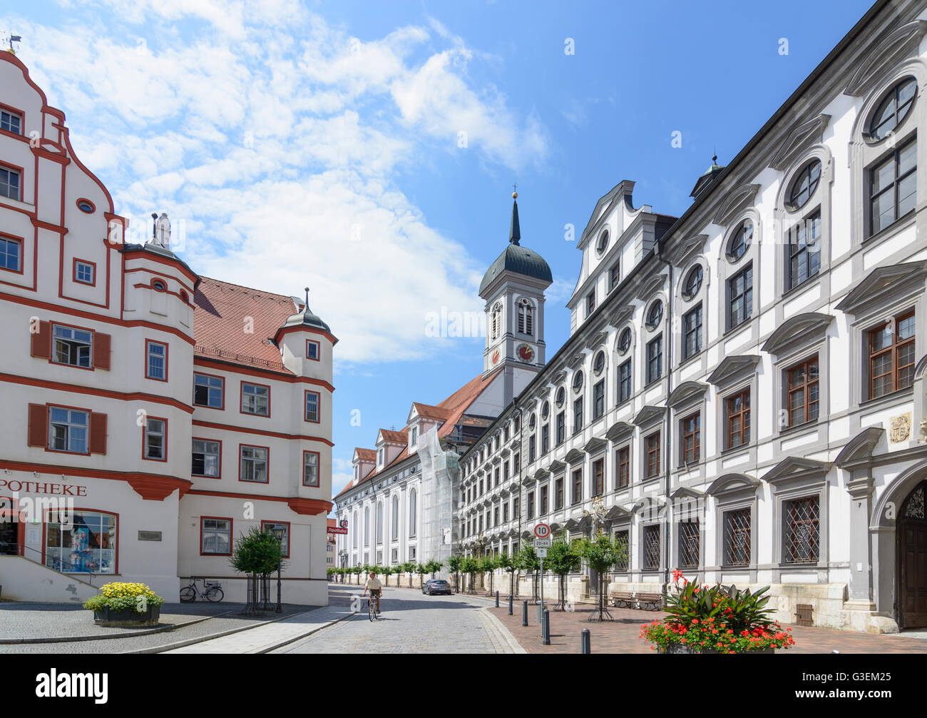 former university and study Church Mariä Himmelfahrt, Germany, Bayern, Bavaria, Schwaben, Swabia, Dillingen an der Donau Stock Photo