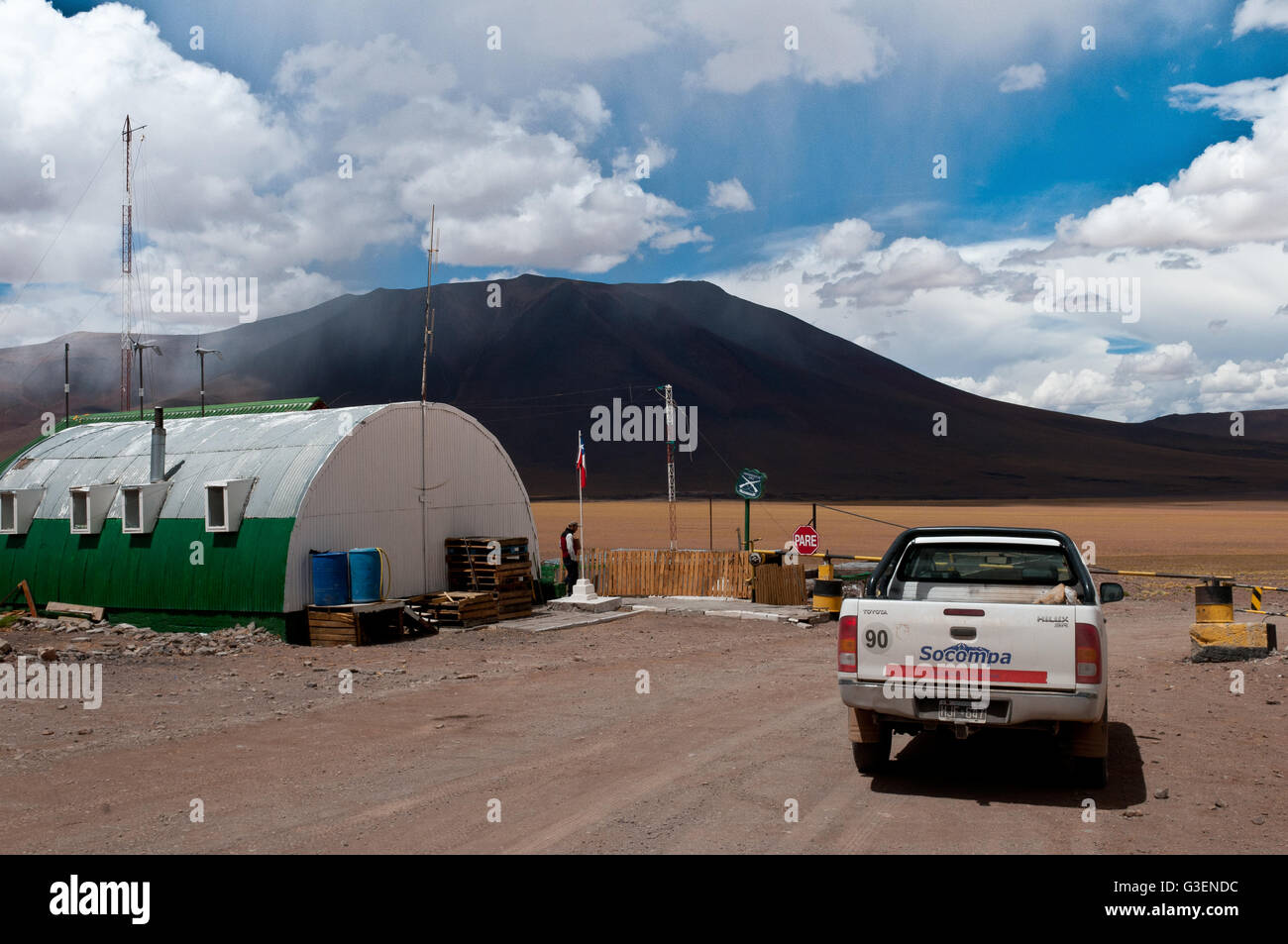 Chile & Argentinean Border, Paso de Sico, 4WD Stock Photo