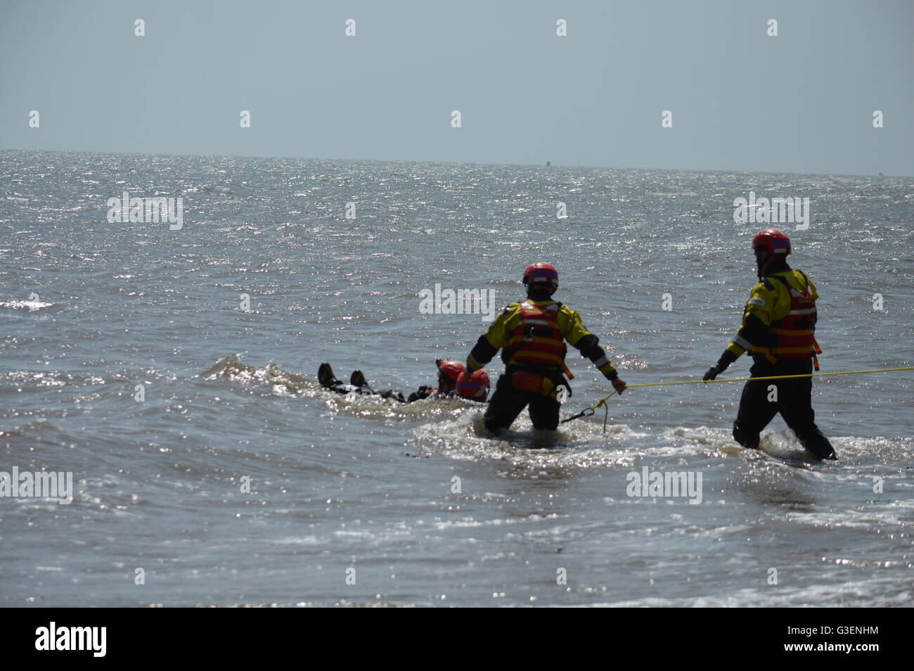 Scottish Fire And Rescue Service Water Rescue / Rope Rescue Exercise Stock Photo