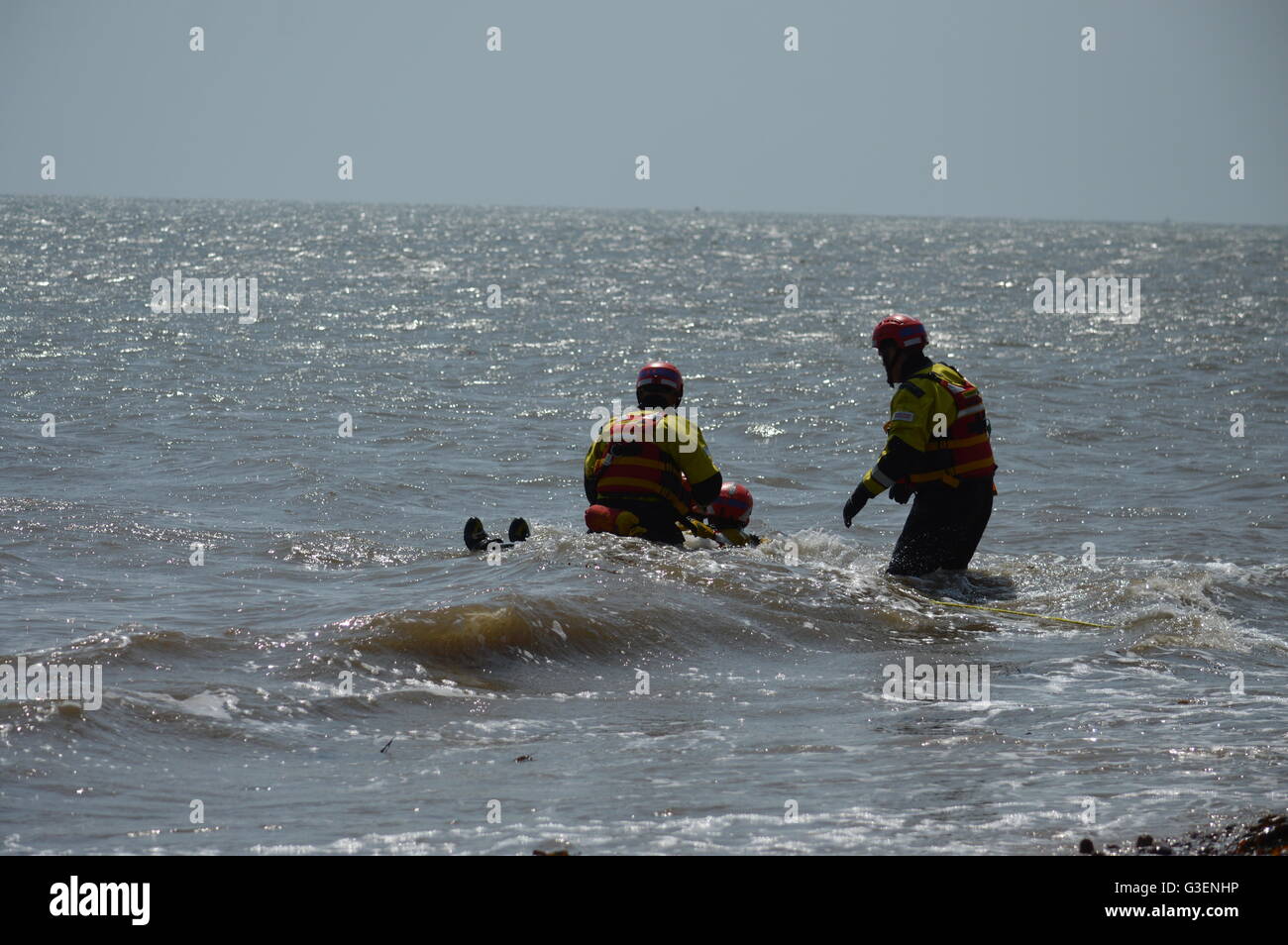 Scottish Fire And Rescue Service Water Rescue / Rope Rescue Exercise Stock Photo