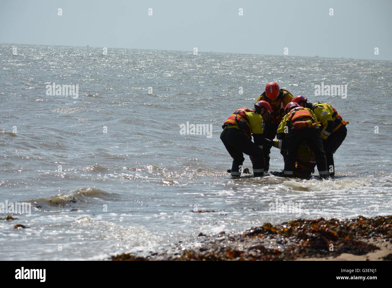 Scottish Fire And Rescue Service Water Rescue / Rope Rescue Exercise Stock Photo