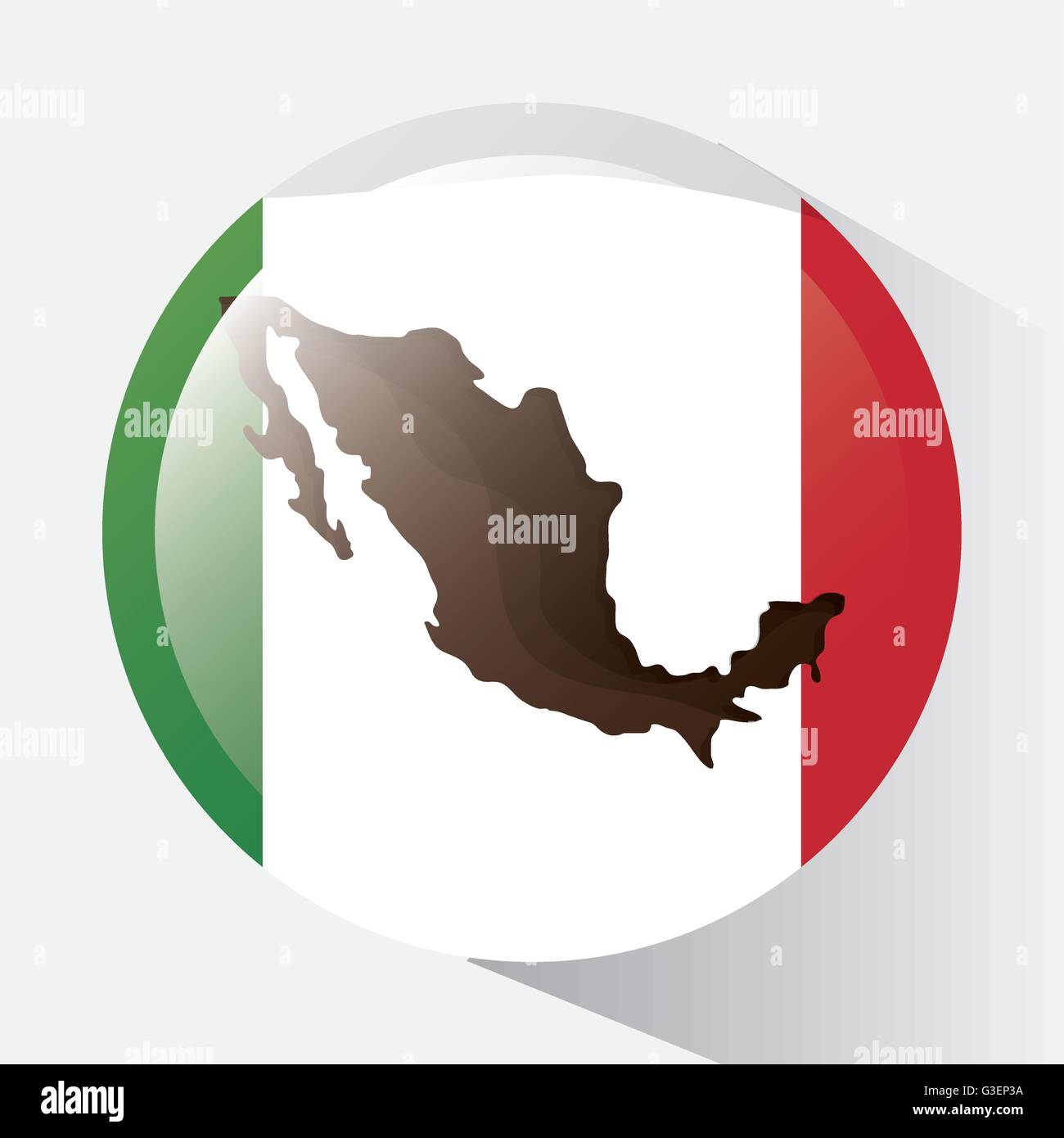 Mexico culture icons in flat design style, vector illustration Stock ...