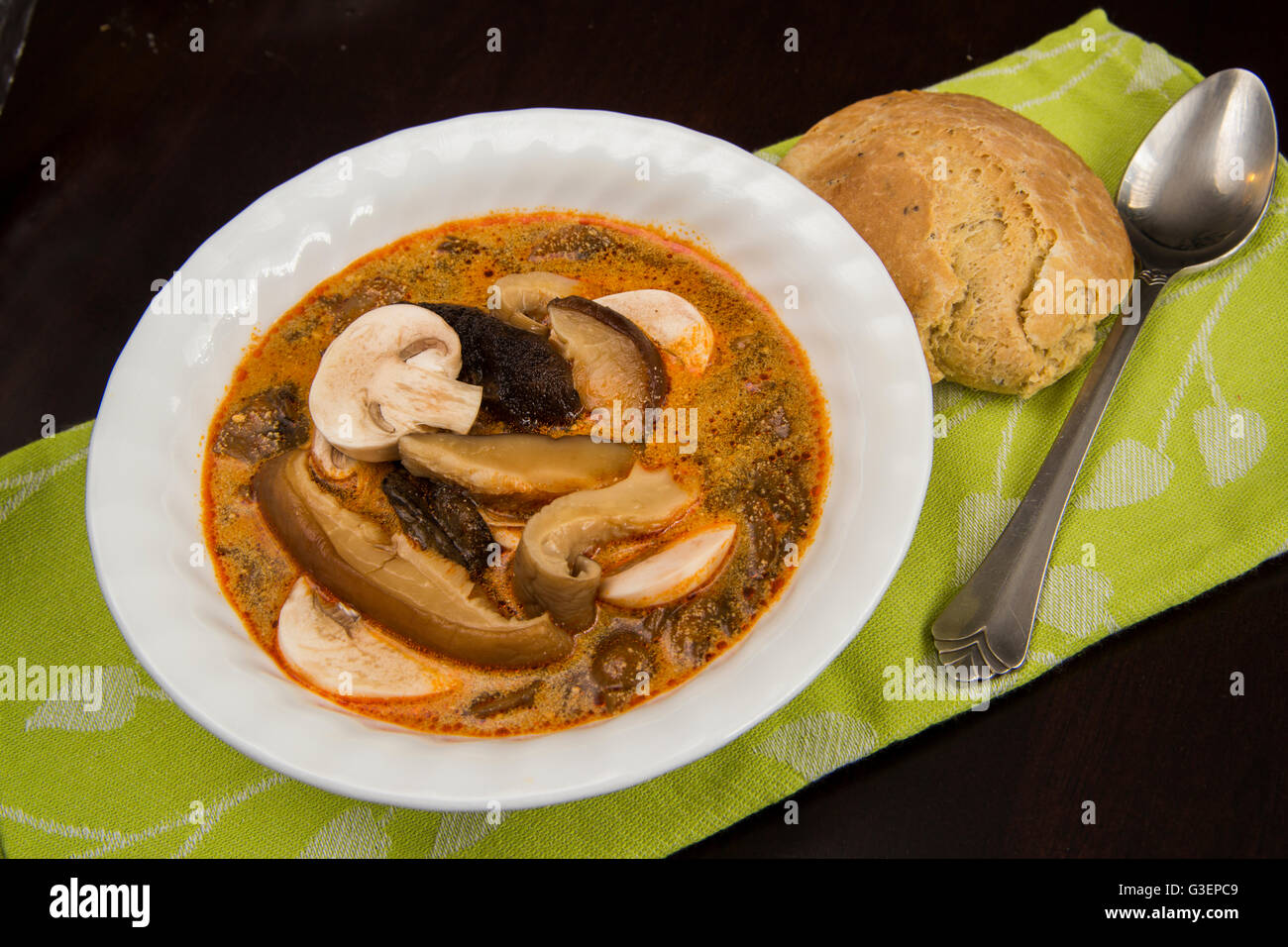 Healthy cuisine - Mushroom Soup Stock Photo