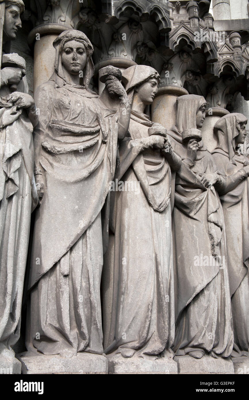 Line of statues of female saints St Fin Barre's Cathedral, Cork