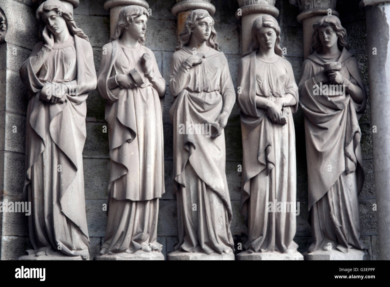 Line of statues of female saints St Fin Barre's Cathedral, Cork