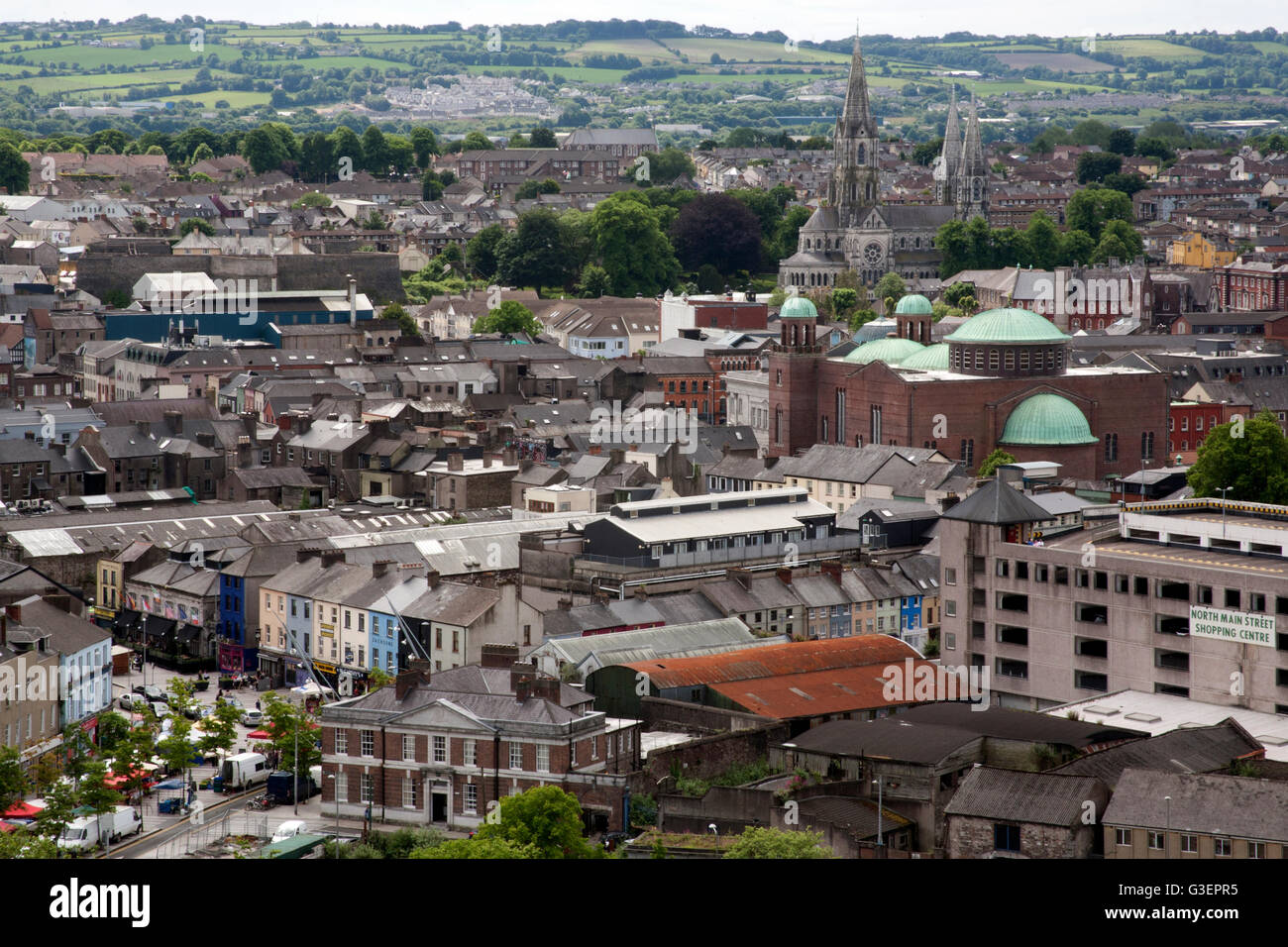 View over Cork City from the St Anne's Church Tower, Shandon Cork