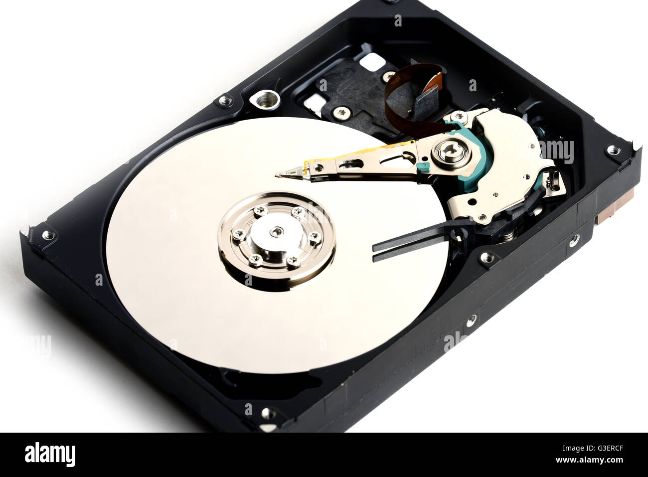 Computer sata hard disk drive inside internals Stock Photo