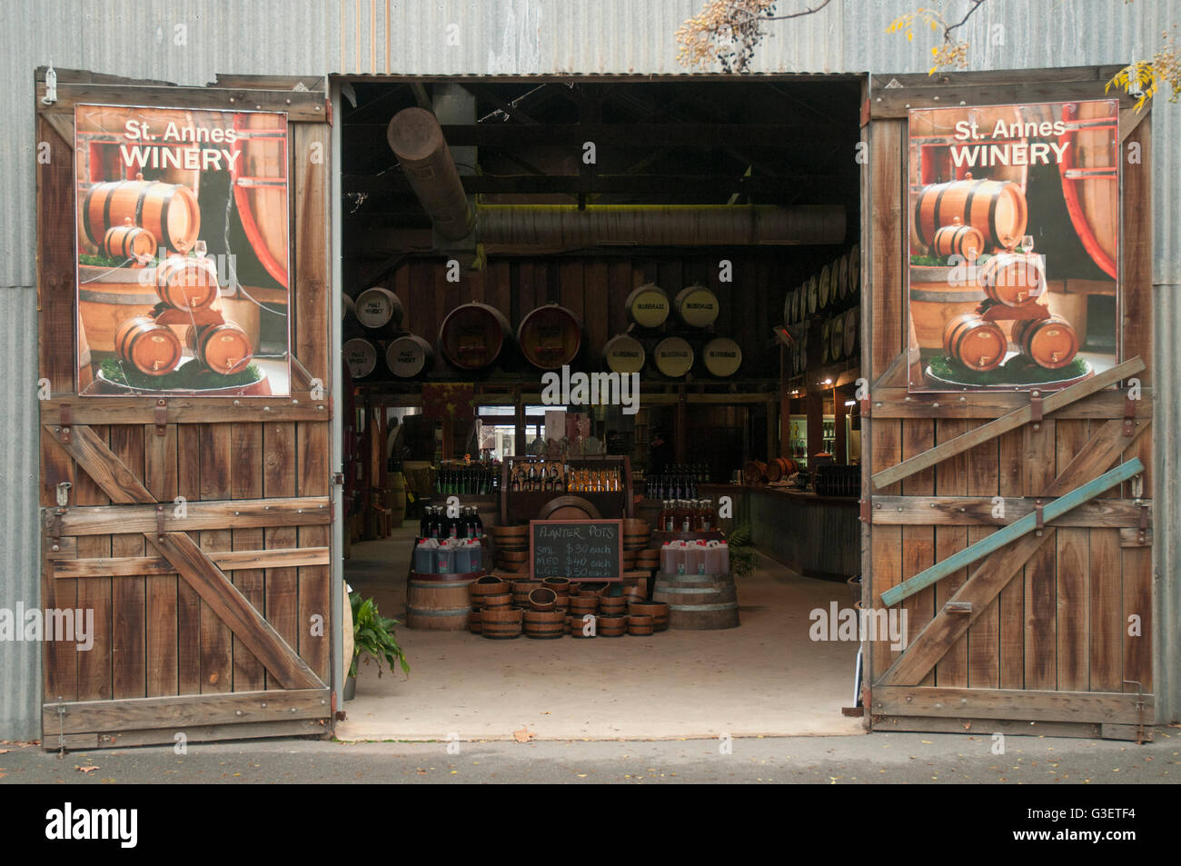 St Anne's Winery cellar door in a former coachbuilder's shed at the